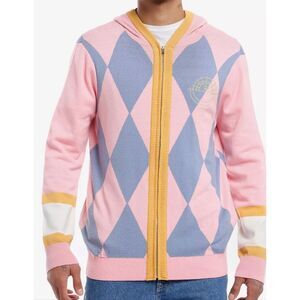 Studio Ghibli Howl's Moving Castle Howl Argyle Zip up Hooded Sweater Cosplay Lar